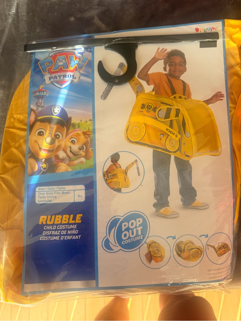 Disguise PAW Patrol Rubble Pop-Out Costume - Yellow